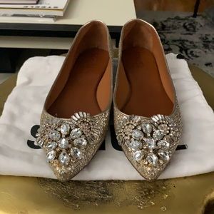 Schultz Gold and Silver Metallic Flats
